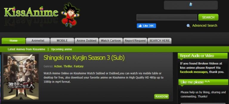 KissAnime Website